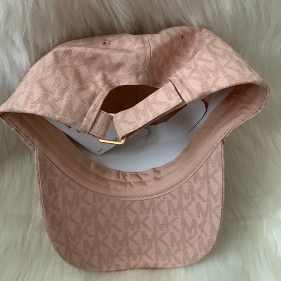 MICHAEL KORS Signature Logo Baseball Cap in Blush Pink - Picture 3 of 4